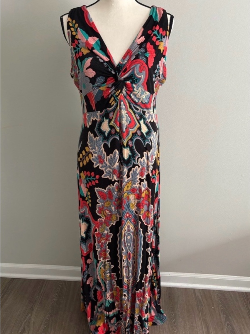 Anthropologie MAEVE "Camilla" Maxi Dress in Black Floral, sz LARGE - Picture 2 of 6